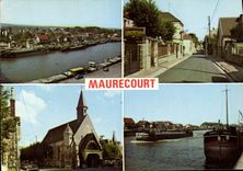 CPSM Maurecourt Le Quai Boubou Dado La Rue Du General de Gaulle église
