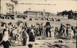 CPA Mers Les Bains Le Casino Vu De La Plage