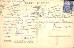 CPA Bandol Le Grand Hotel Et Sa Plage