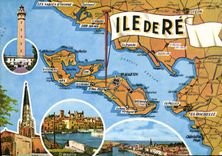 CPSM Ile De Re carte touristique
