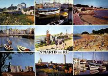 CPSM Ile De Re flotte port âne en culotte plage baleine église