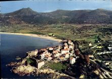 CPSM Algajola Vue D'Ensemble Sur La Colline Au Fond village San Antonino