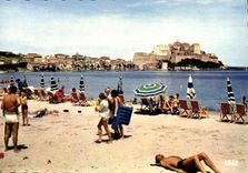 CPSM Calvi La Plage Devant La Citadelle