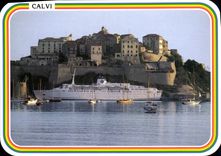 CPSM Calvi La Citadelle Et I'Un Des Bateaux Reliant Le Continent