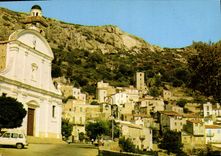 CPSM Lumio Le Centre Du Village Tabacs Journaux Falcucci