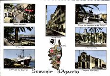 CPSM Ajaccio souvenir rue Fesch Lantivy Chapelle Des Grecs