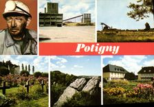 CPSM Potigny Un Mineur Nouvelle Mine De Soumont Ancienne Mine cimetiere Polonais de Langannerie