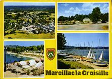 CPSM Marcillac La Croisille Le Bourg Le Camping La Plage