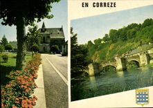 CPSM Vigeois L'Eglise Vieux Pont Du Moyen Age Sur La Vezere