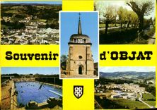 CPSM Objat Vue Generale Le Parc L'Eglise Piscine Vue D'Ensemble