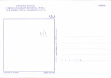 CPSM Liginiac L'Eglise Romane Saint Barthelemy château mairie