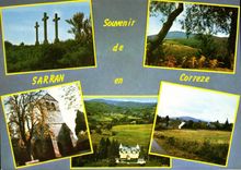 CPSM Sarran Le Calvaire Automne En Correze L'Eglise Le Chateau De Bity