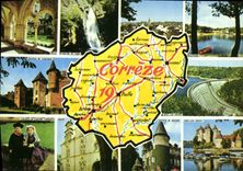 CPSM La Correze carte touristique