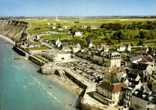 CPSM Arromanches Les Bains Port Du Debarquement Vue Aerienne
