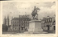 CPA Caen Place Saint Martin Statue De Du Guesclin