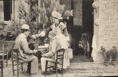 CPA La Normandie Types Et Costumes Au Village Normand Caen