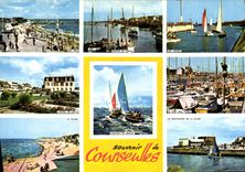 CPSM Courseulles Sur Mer plage hotel de ville jeux restaurant jetées