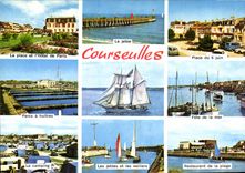 CPSM Courseulles Sur Mer hotel de ville parc à huitres camping restaurant de la plage place du 6 jui
