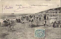 CPA Trouville La Plage Et La Jetee Promenade