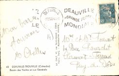 CPA Deauville Trouville Bassin Des Yachts Et Vue Generale