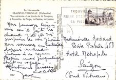 CPSM Deauville Trouville Vue Aerienne Les Bords De La Touques