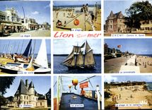CPSM Lion Sur Mer UNCMT centre A Sorel plage club de voile piscine camping