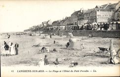 CPA Langrune Sur Mer La Plage Et I'Hotel Du Petit Paradis