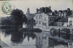 CPA Lisieux Vue Sur La Touques Et l'église