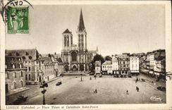 CPA Lisieux Place Thiers Et Cathedrale Saint Pierre