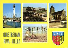 CPSM Ouistreham Riva Bella port casino plage église