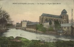 CPA pont L'Eveque La Touques Et I'Eglise Saint Michel