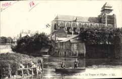 CPA Pont L'Eveque La Touques Et I'Eglise