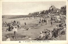 CPA Saint Aubin Scenes De Plage Maree Basse