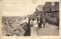 CPA Saint Aubin La Digue Et La Plage