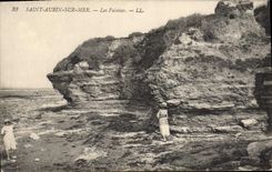 CPA Saint Aubin Sur Mer Les Falaises