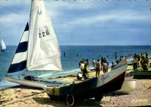 CPSM Saint Aubin Sur Mer Voiliers Sur La Plage