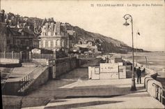 CPA Villers Sur Mer La Digue Et Les Falaises