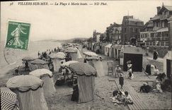 CPA Villers Sur Mer La Plage A Maree haute