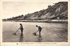 CPA Villers Sur Mer Les Falaises La Peche A La Crevette