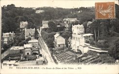 CPA Villers Sur Mer La Route De Dives Et Les Villas