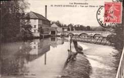 CPA Pont D'Ouilly Vue Sur I'Orne Et I'Usine