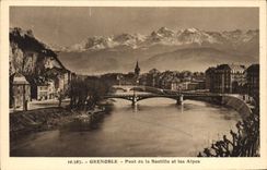CPA Grenoble Pont De La Bastille Et Les Alpes