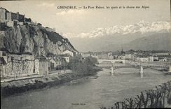 CPA Grenoble Le Fort Rabot Les Quais Et La Chaine Des Alpes