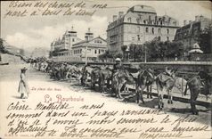 CPA La Bourboule La PLace Des Anes âne