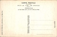 CPA Provins La Tour Cesar Vue De La Rue Aux Rats