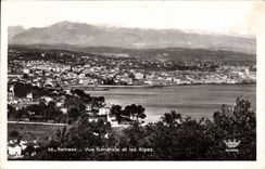 CPA Antibes Vue Generale Et Les Alpes