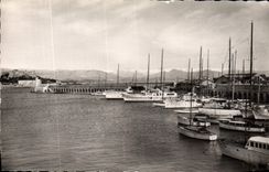 CPA Antibes Le Port Et Vue Sur Les Alpes