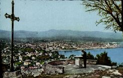 CPA Antibes Vue Generale Prise De La Garoupe Et La Table d'orientation
