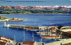 CPA Antibes Vue Sur Les Cimes Neigeuses Des Alpes Maritimes
