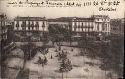 CPA Antibes La Place Macé Et I'Avenue Du Roi Albert 1er